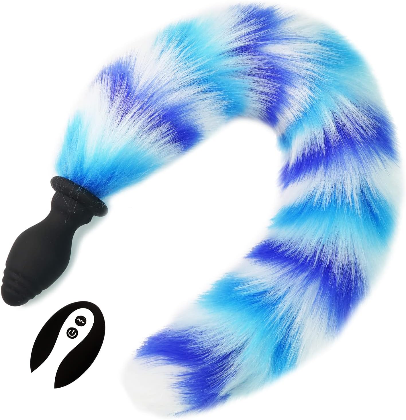 Multicolor Fox Tail Light Up Butt Plug - Blue - image 12