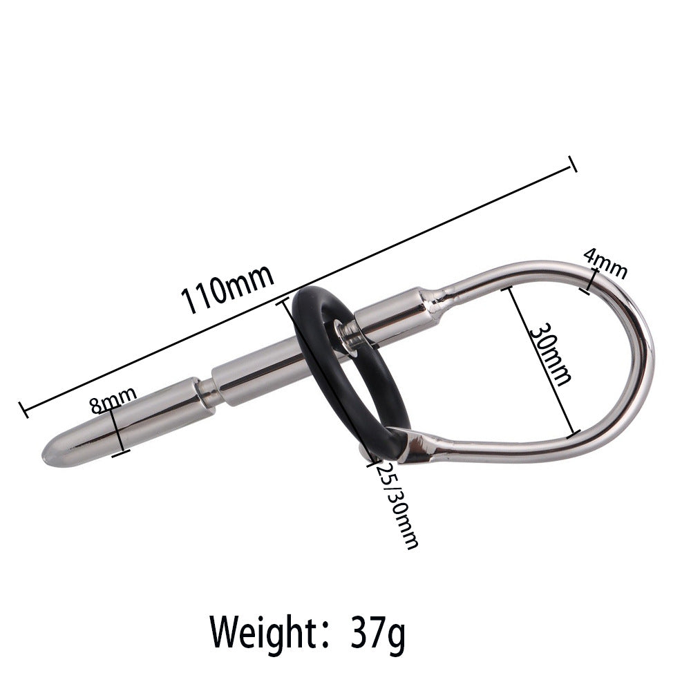 7 Styles Stainless Steel Urethral Sounding with Silicone Cock Ring - E - image 8