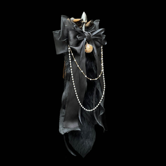 Luxury Fox Tail Plug Set – 15.7" Plush Tail With Pearl Chain & Interchangeable Plug Heads - image 0