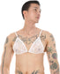 Men's Deep V-neck Lace Trim Sleepwear Sissy Men's Bra - White Bra - 2XL - image 10