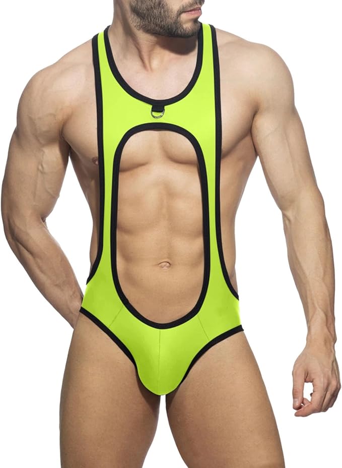 Mens Jockstrap Bodysuit  - X-Yellow - XXL - image 10