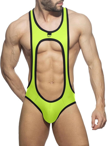 Mens Jockstrap Bodysuit  - X-Yellow - XXL - image 10