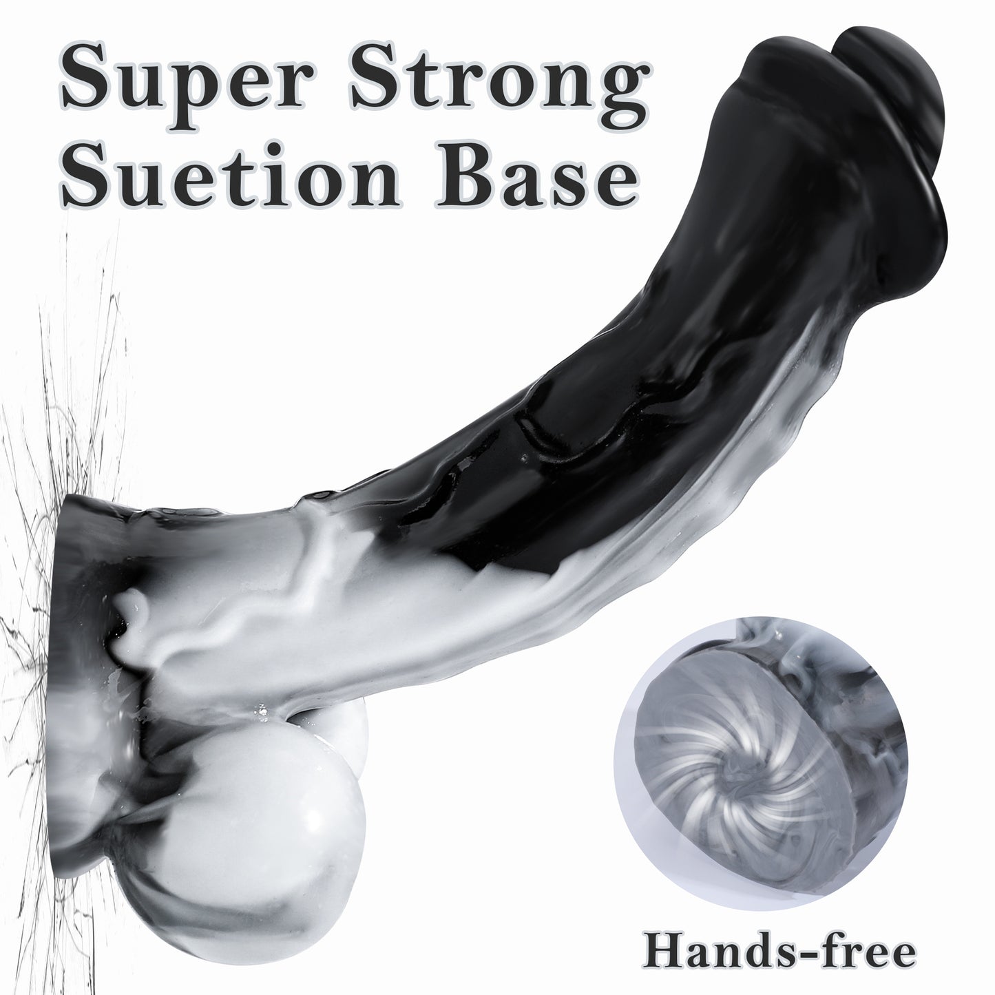 Alien Monster Dildo - Black & White - image 0