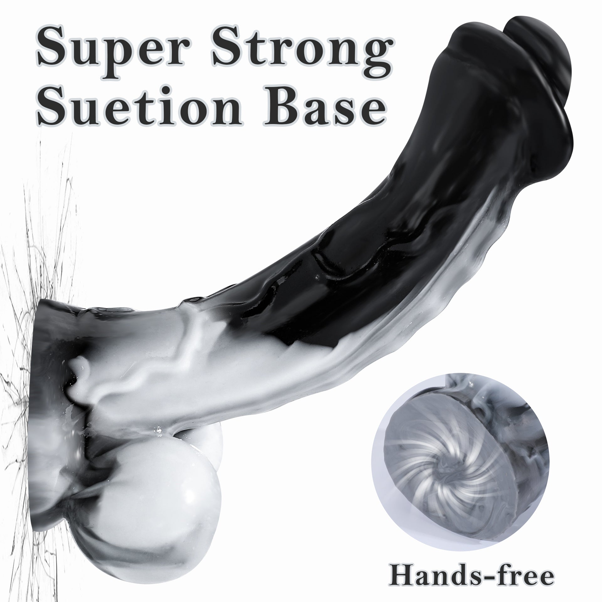 Alien Monster Dildo - Black & White - image 0