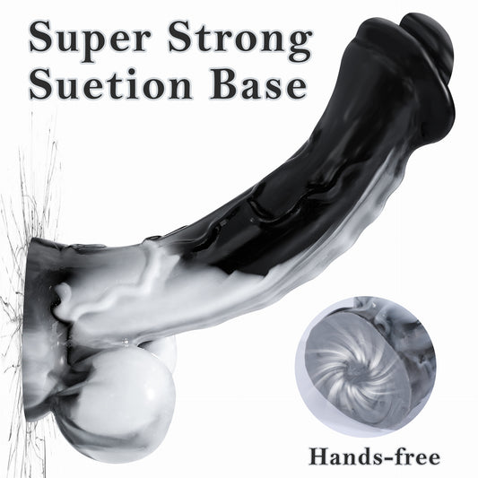 Alien Monster Dildo - Black & White - image 0