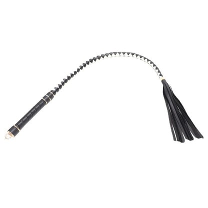 90cm Braided Single-tail Whip With Loose-strand Tip - Black & White - image 3