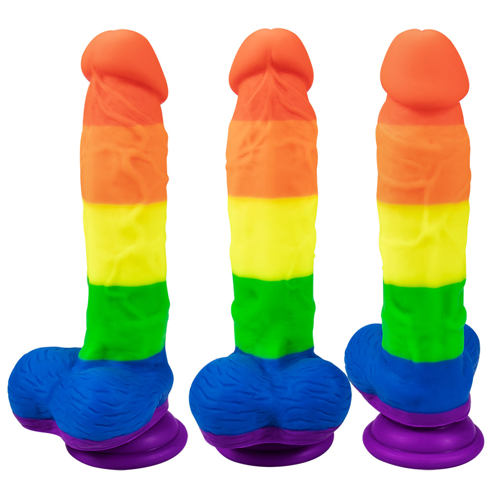 Rainbow Pride 7 Color Dildo - Rainbow - image 1