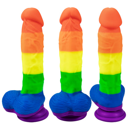 Rainbow Pride 7 Color Dildo - Rainbow - image 1
