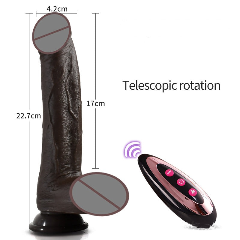 Black Realistic Dildo with Remote Control - L - image 0