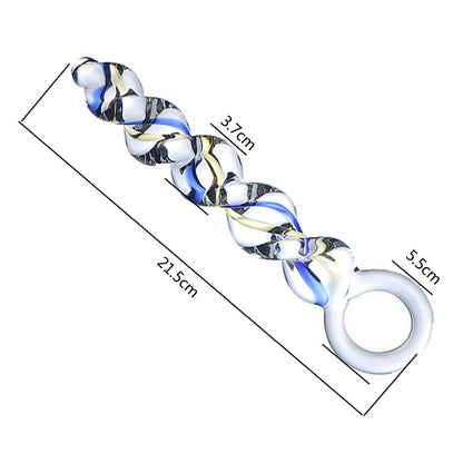 Crystal Touch: Temperature Play Glass Butt Plug - Multicolor - image 2