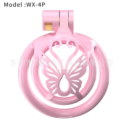 Butterfly Sissy Chastity Cage with 5 Rings - image 0