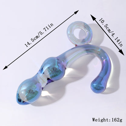 Glass Pull-Ring Anal Beads & Crystal Dildo - image 4