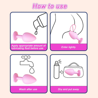 Crystal Diamond Anal Butt Plugs 3 Set - image 3