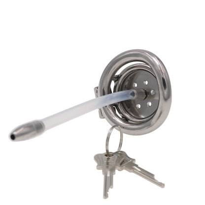 Stainless Steel Chastity Cage with Catheter Tube - image 4
