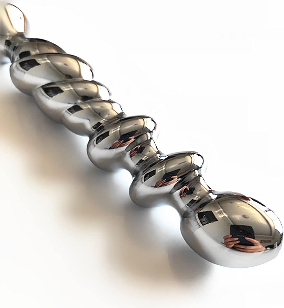 Long Metal Beaded Butt Plug - image 3