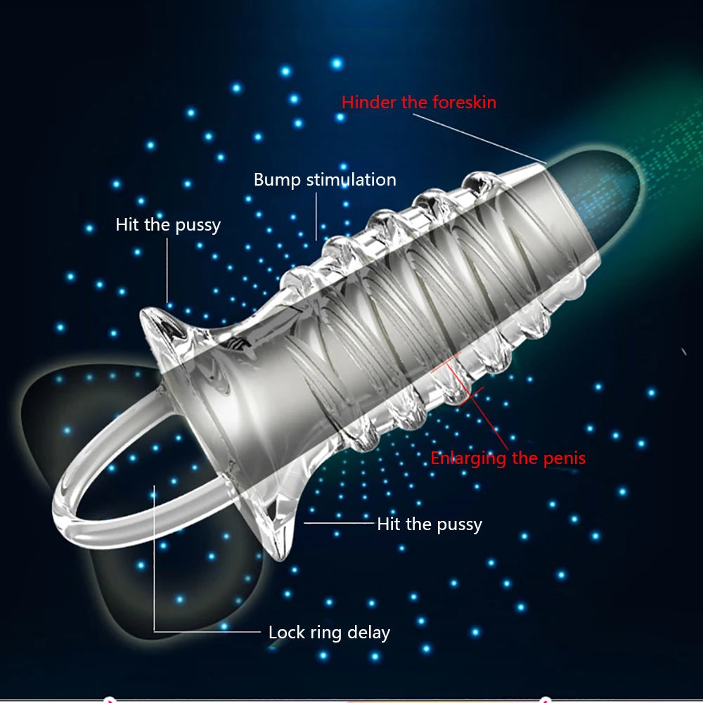 Reusable Penis Cock Sleeve Silicone Enlargement Sex Toys - image 0