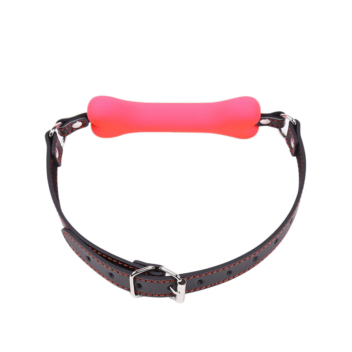 Silicone Bone SM Mouth Gag - Pink - Buckle - image 3