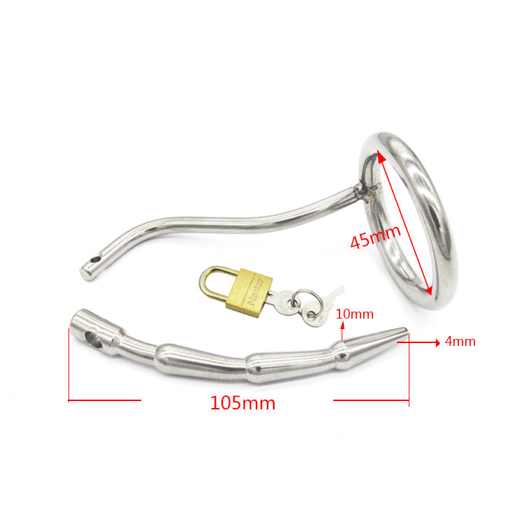 Torment Stainless Steel Humped Urethral Sound Cage with Lock - image 2