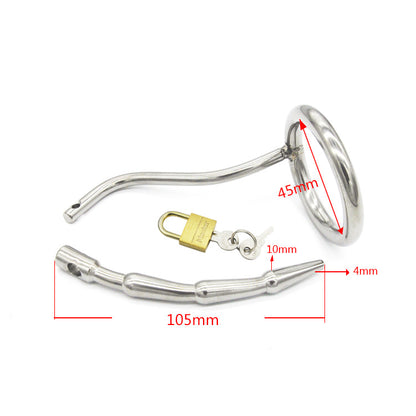 Torment Stainless Steel Humped Urethral Sound Cage with Lock - image 2