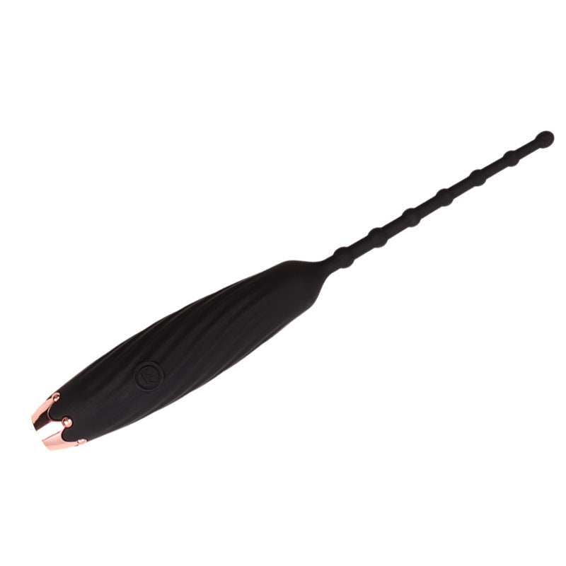 7.87'' Vibrating Urethral Sound With Four Smooth Beads - Black - image 2