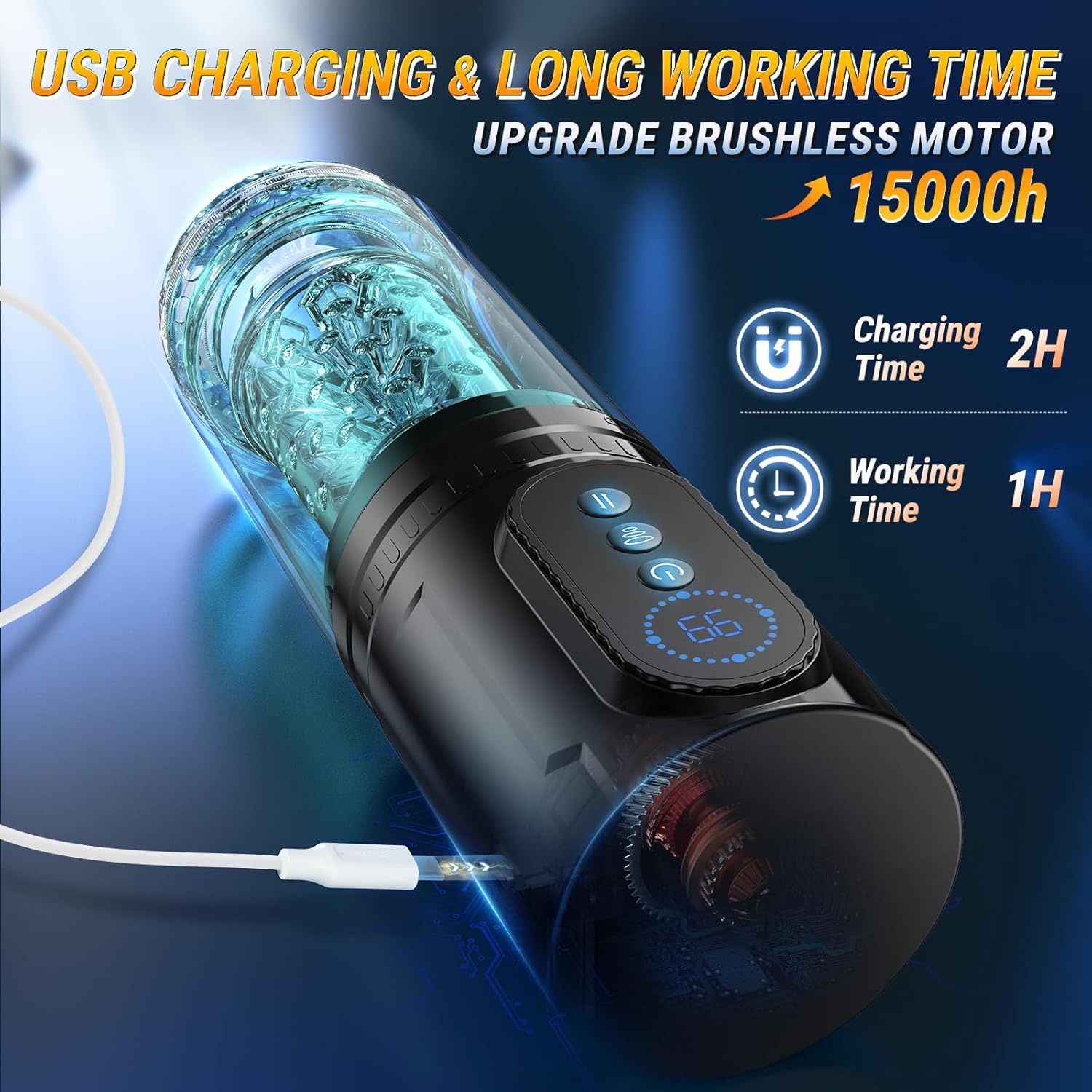Ultra-Strong Suction Rotating Masturbation Cup  - image 2