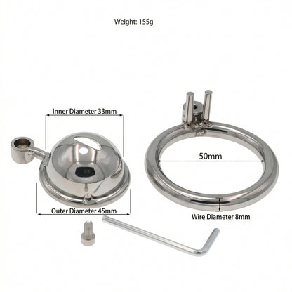 Men's Adjustable Stainless Steel Chastity Cage - 50mm - image 4