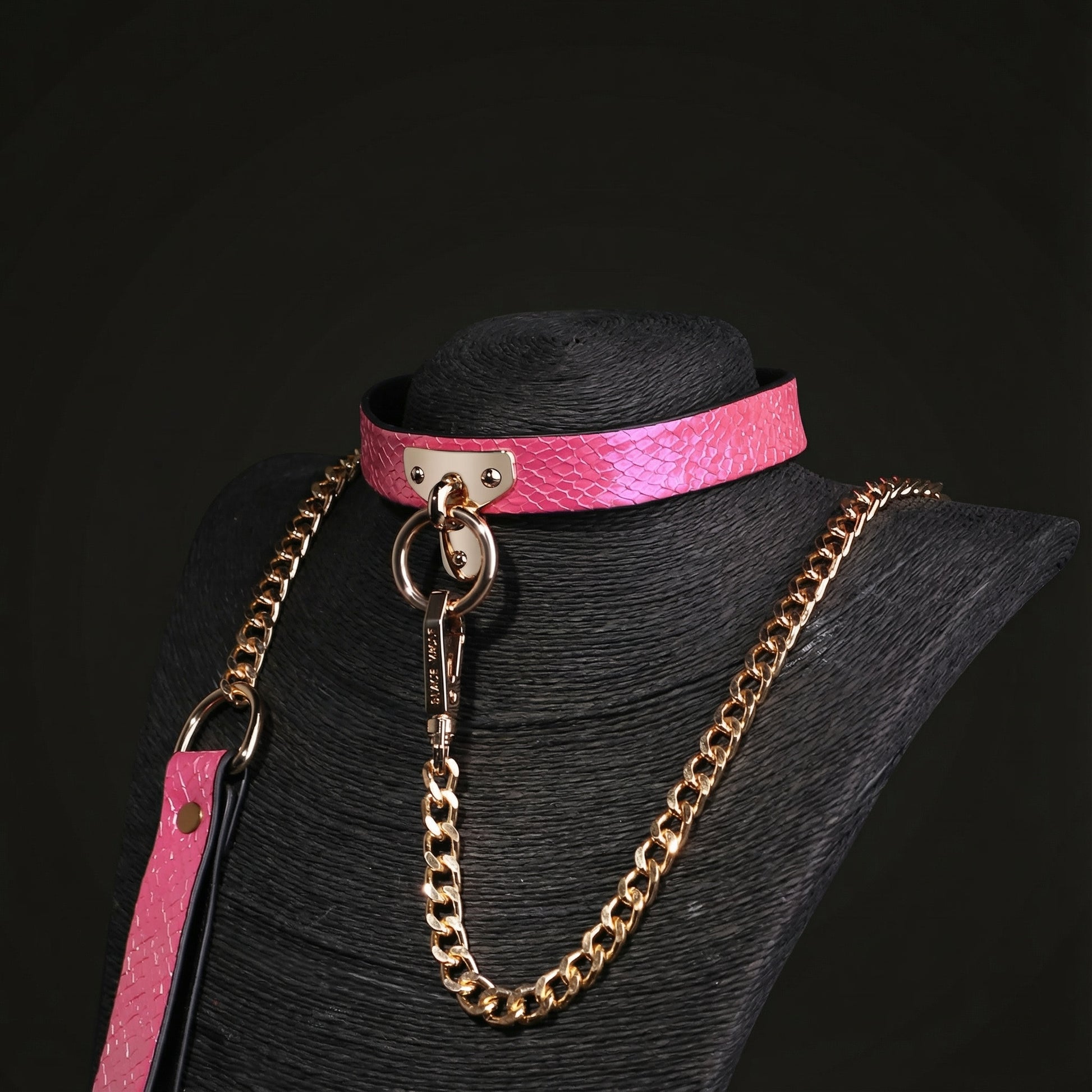 Snake Skin Texture Collar & Leash Set - image 5