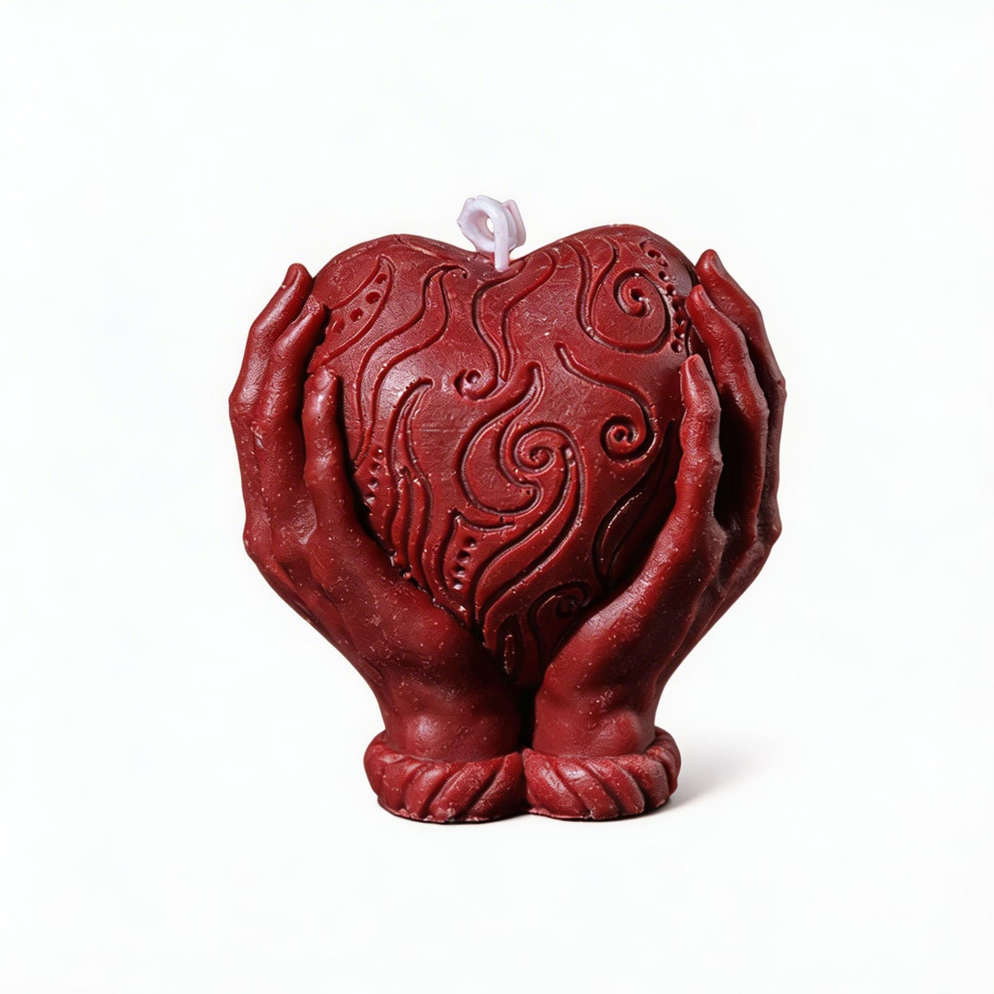 Hands Holding Heart Sensual Candle – Low-Temperature - Red - image 1