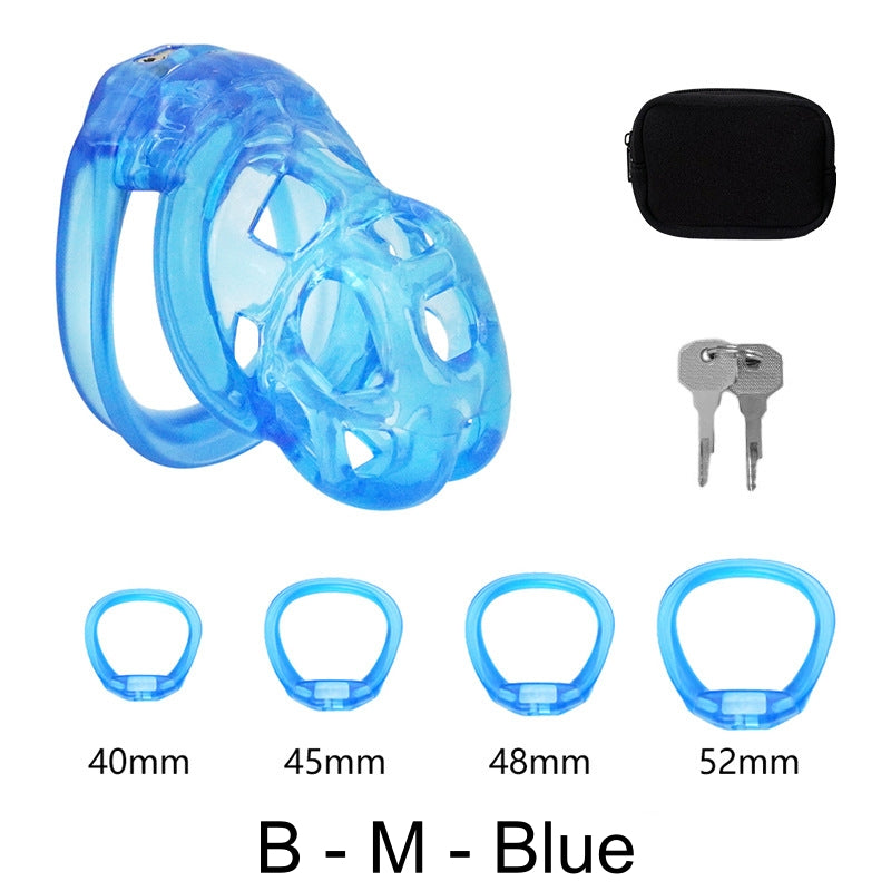 High Quallity TPE Chastity Cage - B - M - Blue - image 23