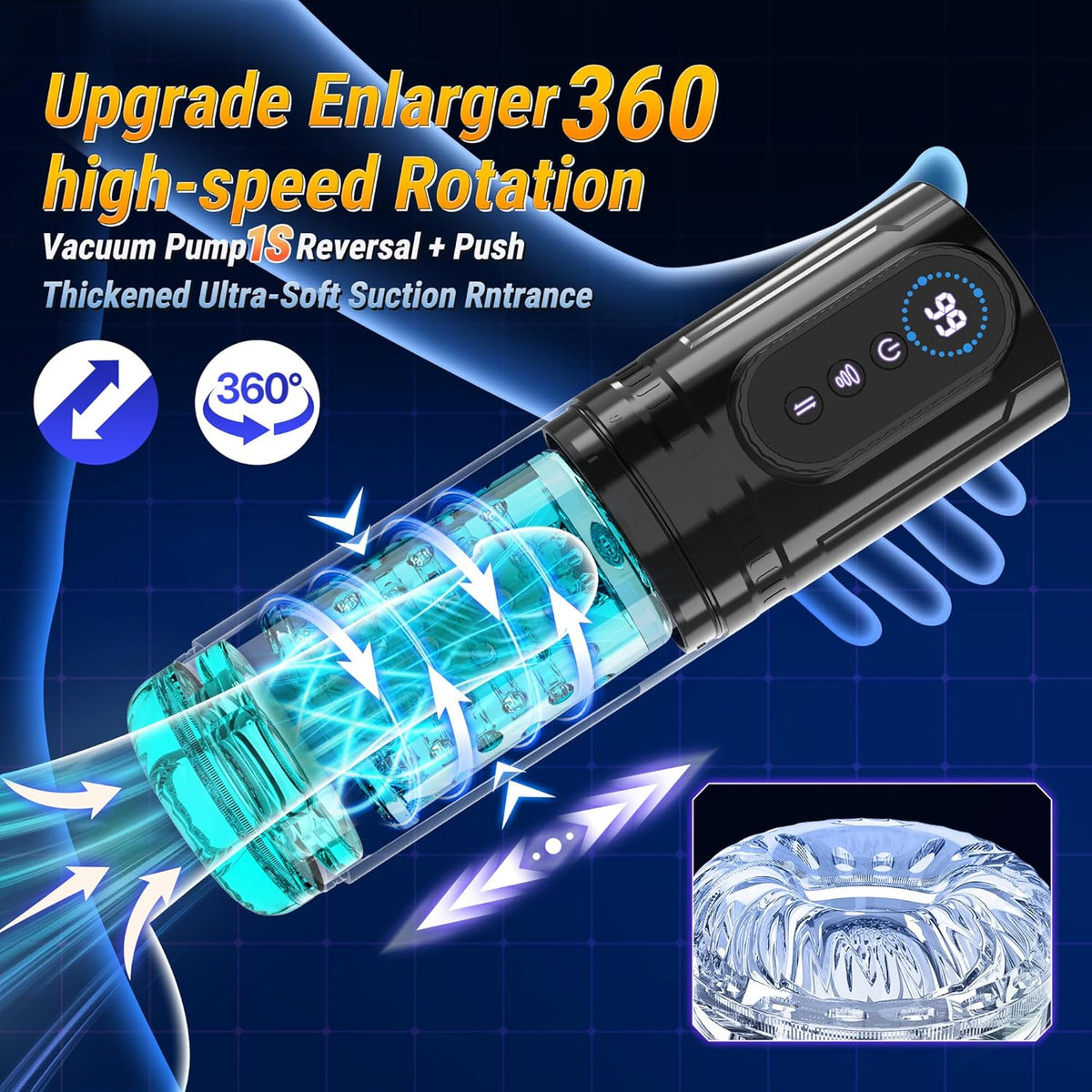 Ultra-Strong Suction Rotating Masturbation Cup  - image 6
