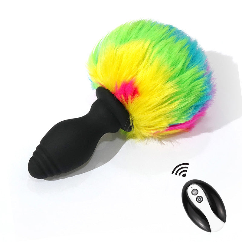 Rabbit Tail Butt Plug Remote Control  - Multicolor - image 4