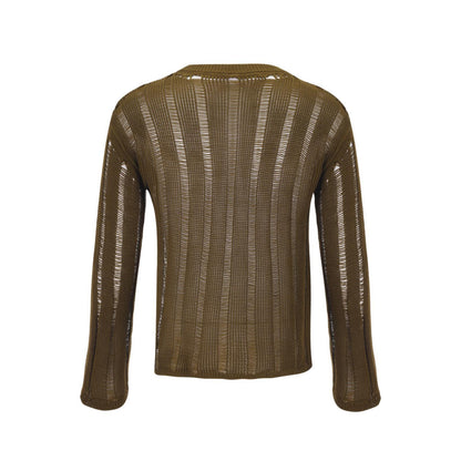 Micro Sheer Cutout Stretch Sweater - image 3