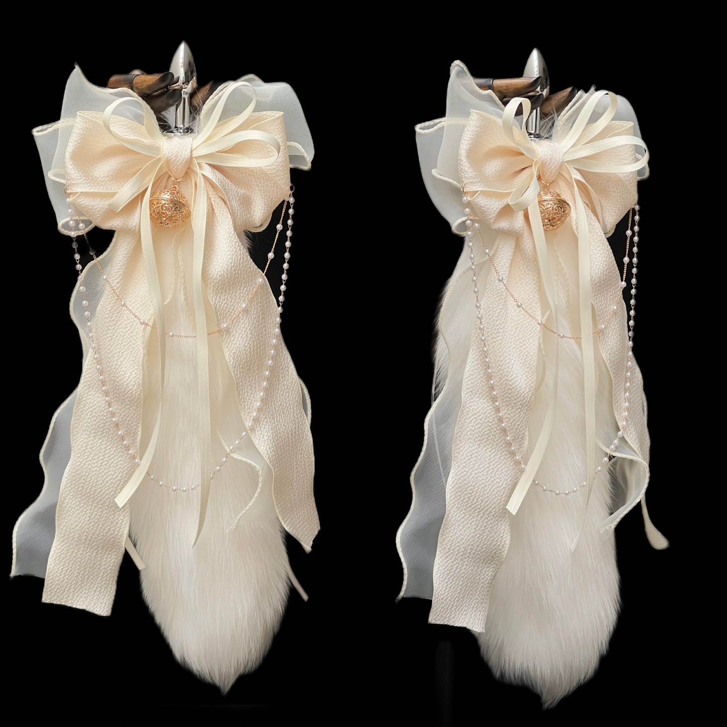 Luxury Fox Tail Plug Set – 15.7" Plush Tail With Pearl Chain & Interchangeable Plug Heads - image 11