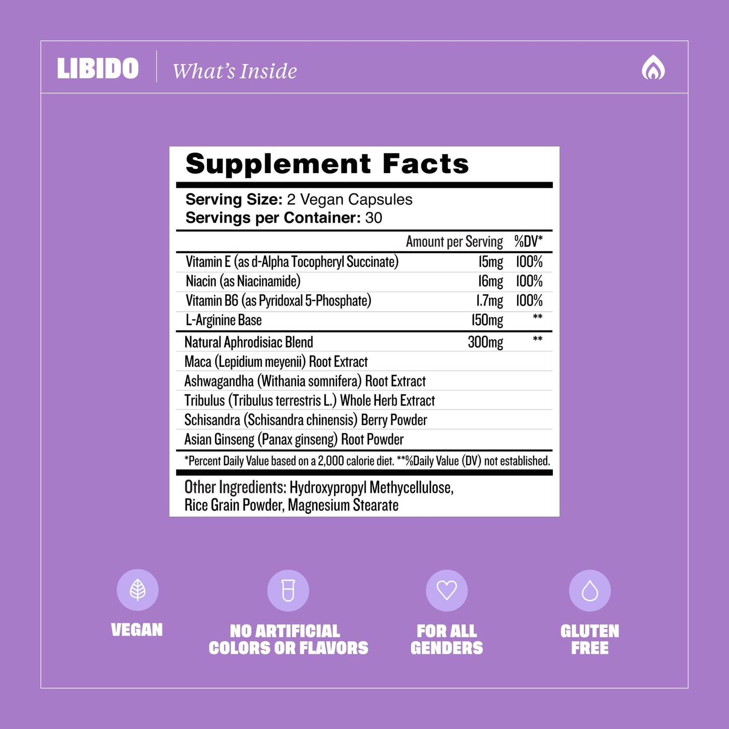 Libido Blend (60 Capsules) Natural Aphrodisiac Blend with Maca, Ashwagandha, Vegan, Non-GMO - image 2