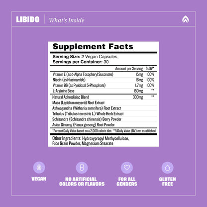 Libido Blend (60 Capsules) Natural Aphrodisiac Blend with Maca, Ashwagandha, Vegan, Non-GMO - image 2
