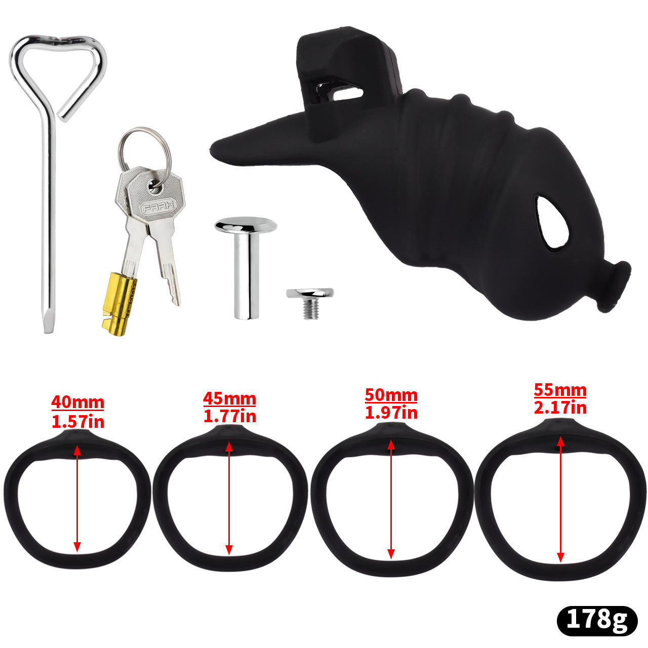 Soft Silicone Chastity Cage - S - Black - image 6