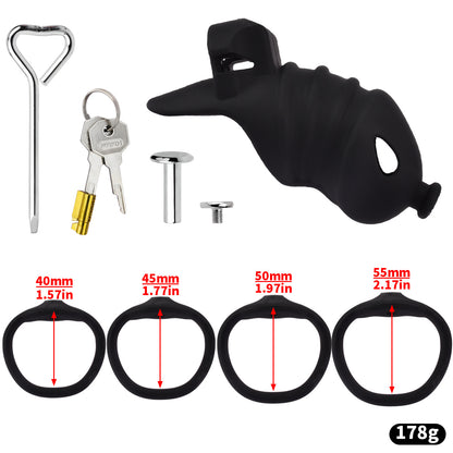 Soft Silicone Chastity Cage - S - Black - image 6