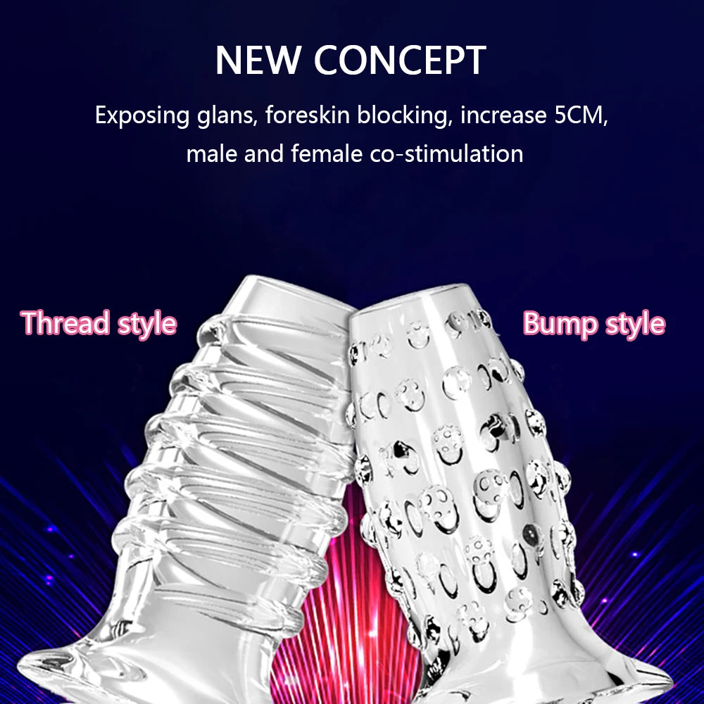 Reusable Penis Cock Sleeve Silicone Enlargement Sex Toys - image 2
