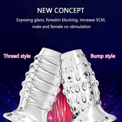 Reusable Penis Cock Sleeve Silicone Enlargement Sex Toys - image 2