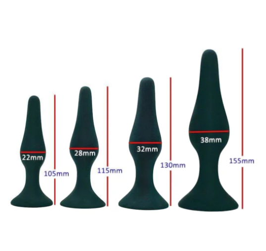 Flexible Silicone Butt Plug Set (4 Pcs) - image 2