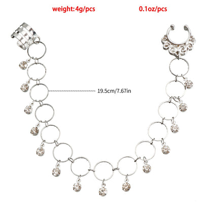 Vintage Nose to Ear Chain – Crystal Tassel Dangle Jewelry for Weddings & Parties - image 6