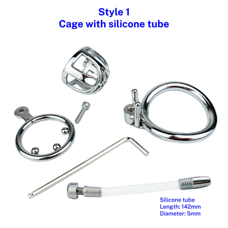 Keyless Anti-pullout Permalock Chastity Cage - 50mm Cage+Silicone Tube - image 3