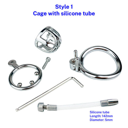 Keyless Anti-pullout Permalock Chastity Cage - 50mm Cage+Silicone Tube - image 3