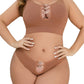 Plus Size Cotton Lingerie Set for Women – Soft Wireless Bra & Panty with Rhinestone Heart - image 0