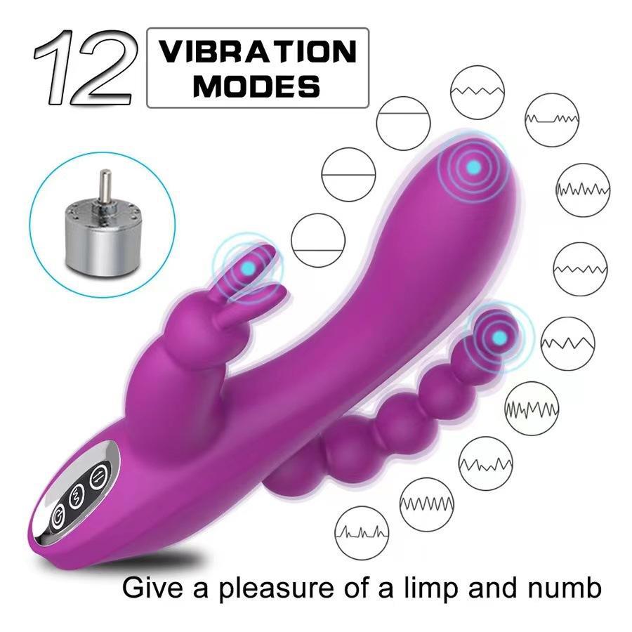 3 in 1 Rabbit Anal Dildo Vibrator 7 G spot Modes - image 3