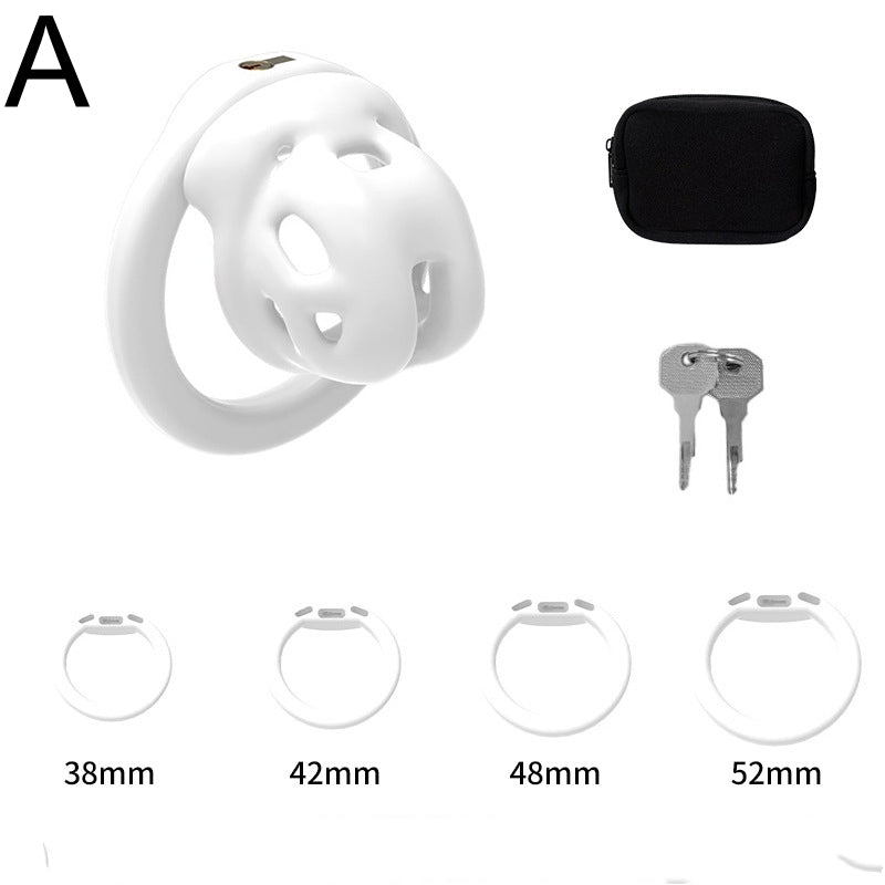 Adjustable ABS Chastity Cage – Lightweight & Discreet Lock for Long-Term Wear - A - White - image 6