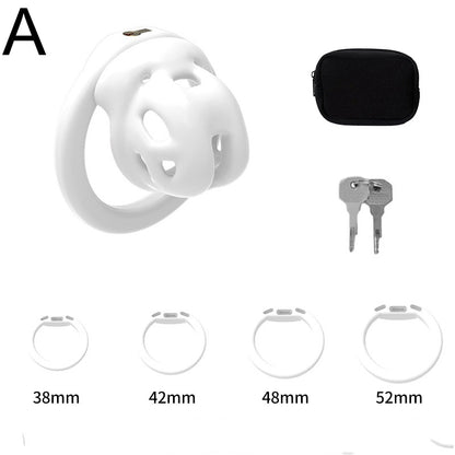 Adjustable ABS Chastity Cage – Lightweight & Discreet Lock for Long-Term Wear - A - White - image 6