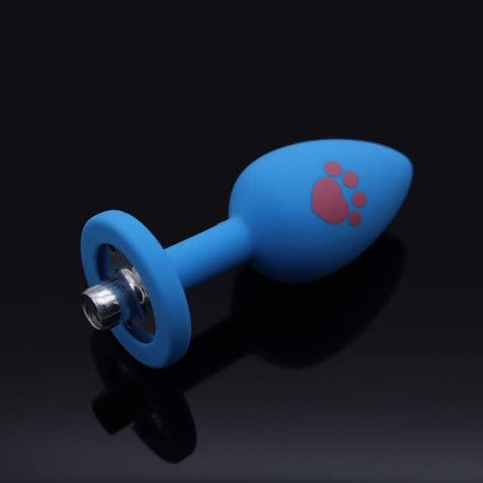 Cat Paws Fluffy Anal Butt Plug - Blue - image 0