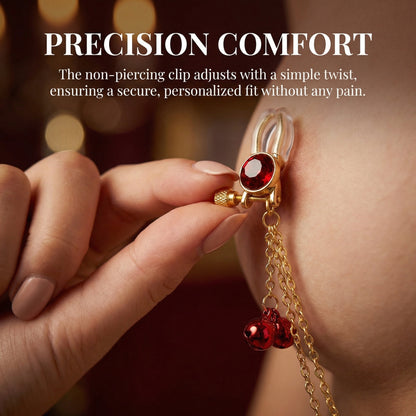 Crystal Chain-linked Nipple Ring  - image 4