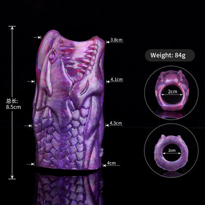 Silicone Cock Sleeve Monster Dragon Big Knot Penis Extender - H - S - image 12